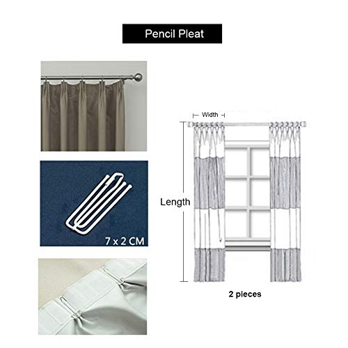 Cortinas traslúcidas con aspecto de lino, estilo japonés, plisadas, 2 paneles para sala de estar, dormitorio, balcón, 140 x 245 cm, elegantes y ligeras cortinas de lino de algodón