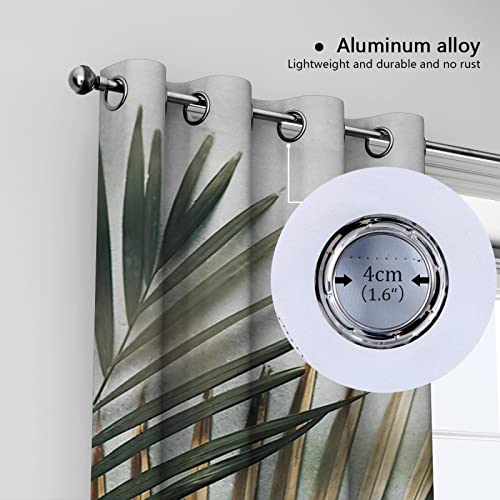 Cortinas opacas de hoja de palma tropical, cortinas con aislamiento térmico con ojales para dormitorio y sala de estar, 2 paneles de 2 x 63 x 84 pulgadas, decoración moderna para el hogar