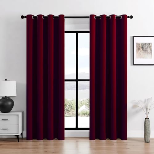 Cortinas opacas con aislamiento térmico de 160 x 200 cm, con ojales en la parte superior, cortinas de lino 100 % de color sólido, tratamientos de ventana para sala de estar, eficiencia energética