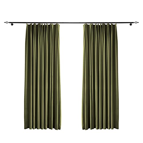 Cortinas opacas de terciopelo, 2 paneles, color verde oliva, lisas, para dormitorio, sala de estar, cortinas opacas plisadas con ojales/lápiz, 78 x 98 pulgadas